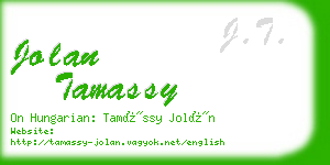 jolan tamassy business card